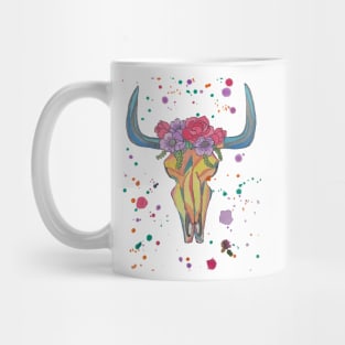 Colorful Cow Skull Mug